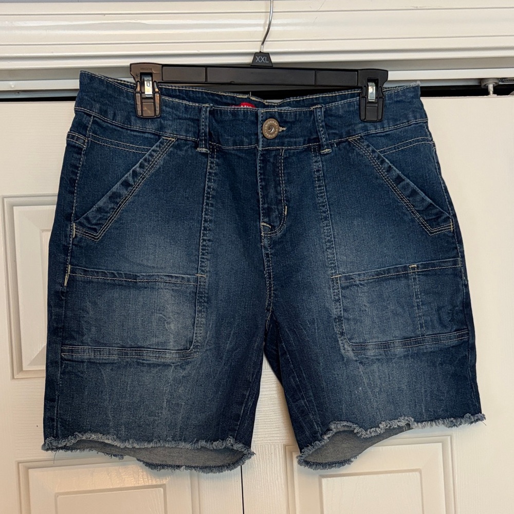 UNIONBAY Women's Dark Blue Denim Utility Shorts